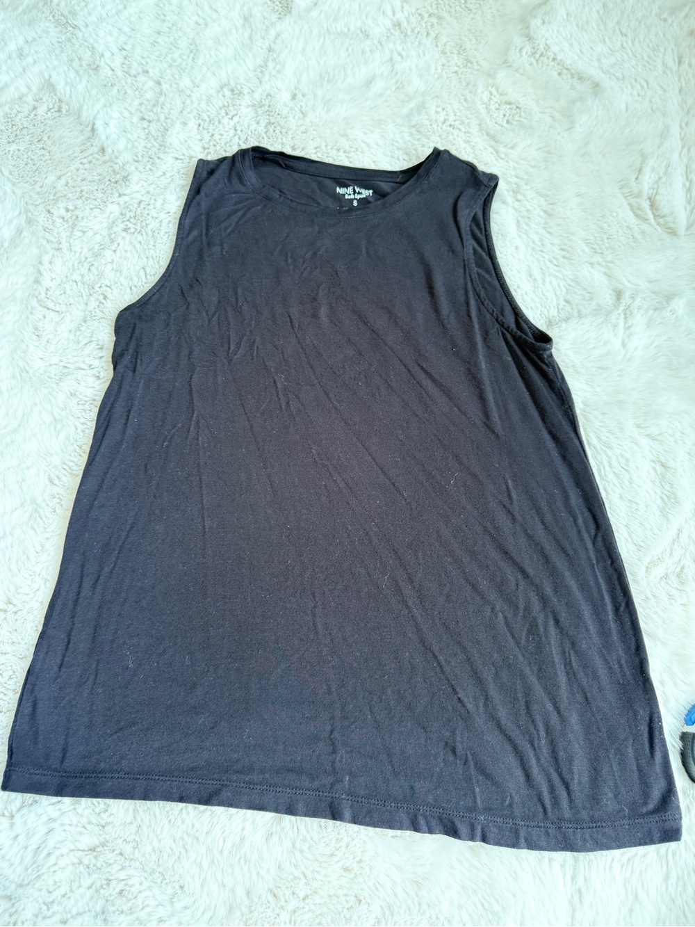 Nine West Black Sleeveless Crewneck Tank